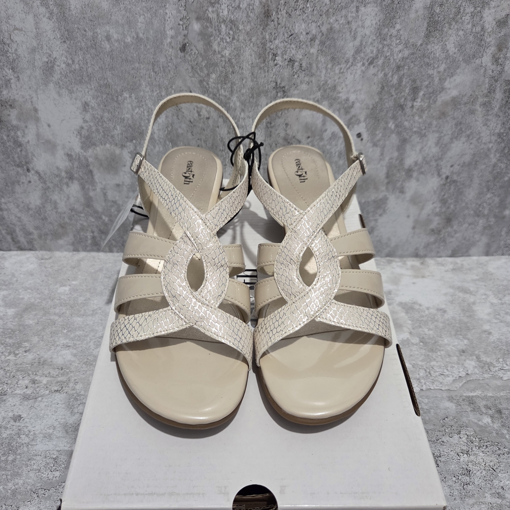 NEW! East 5th Women's Strappy Slingback Sandals Cream Size 10